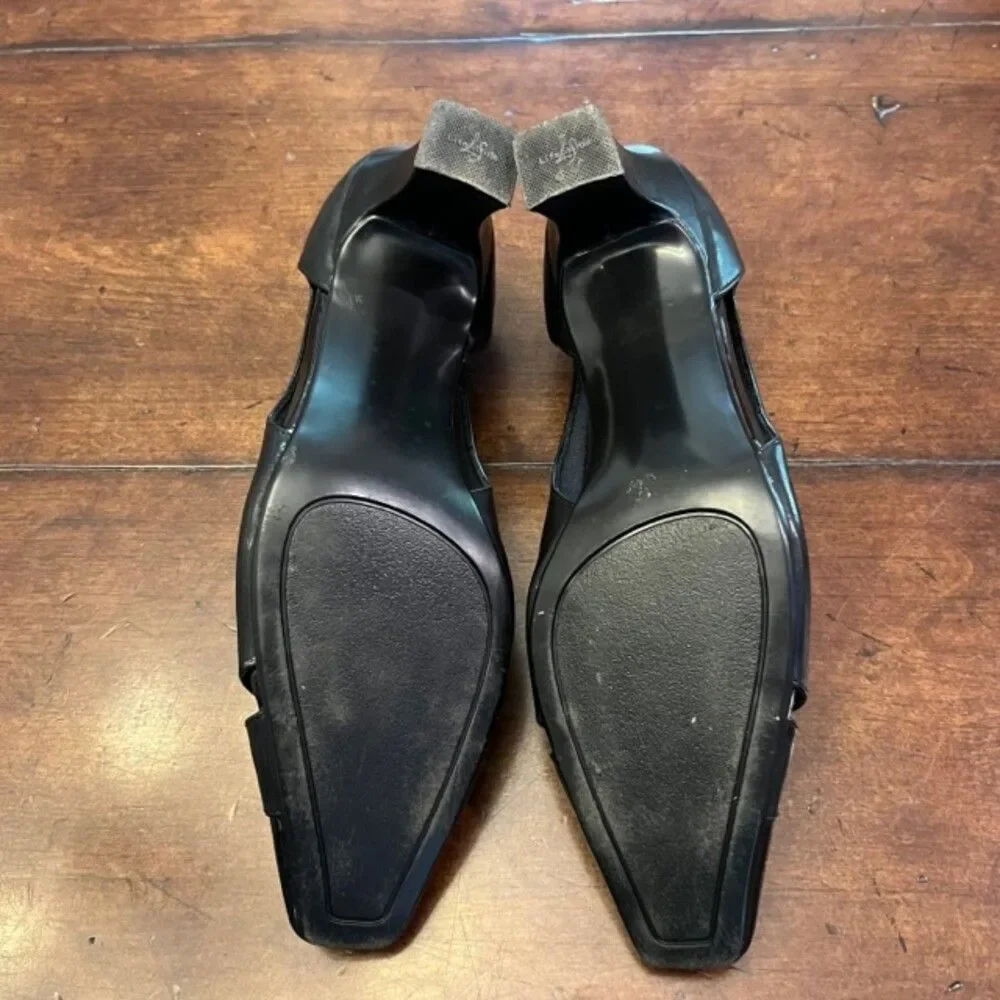 Life Stride Superb Women's Black Heels Cut out sides Patent Leather Size 8